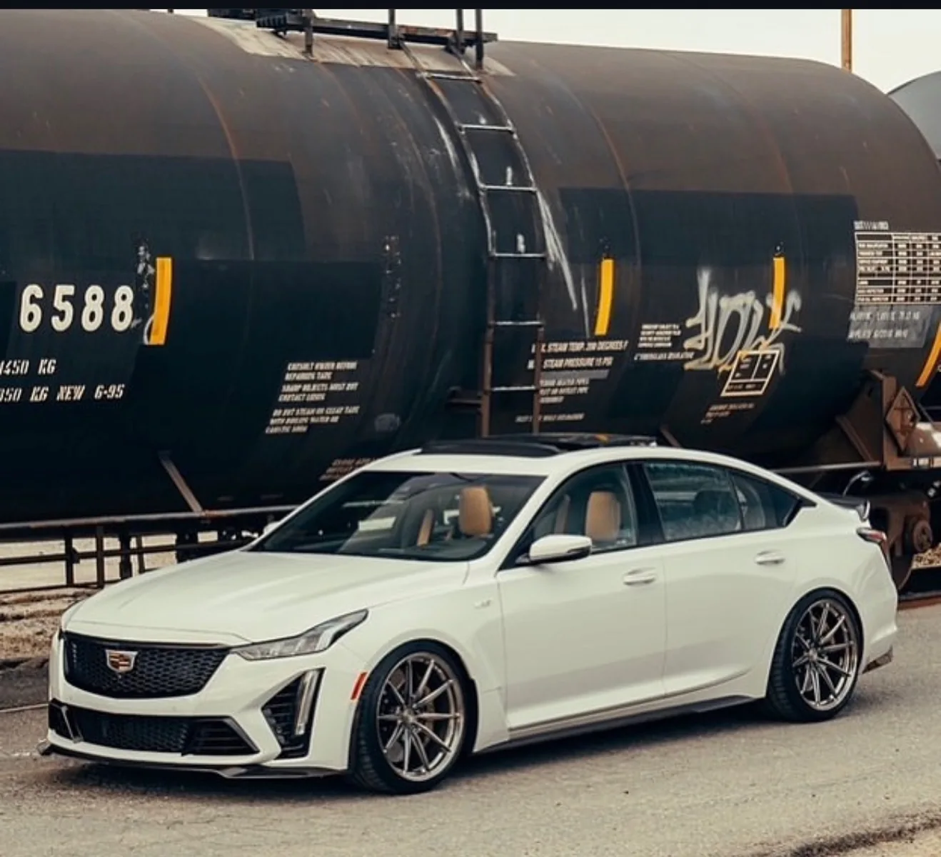 Cadillac Sedan with Luxury Wheel Setup