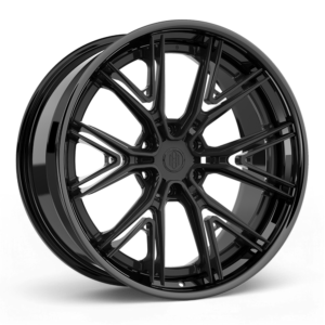 Satin Black/Gloss Black Lip (6 Lug)