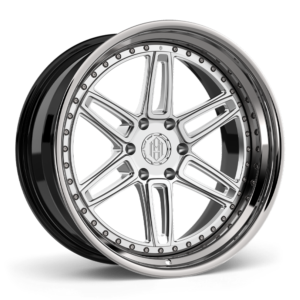 Brushed Clear/High Polished Lip (6 Lug)